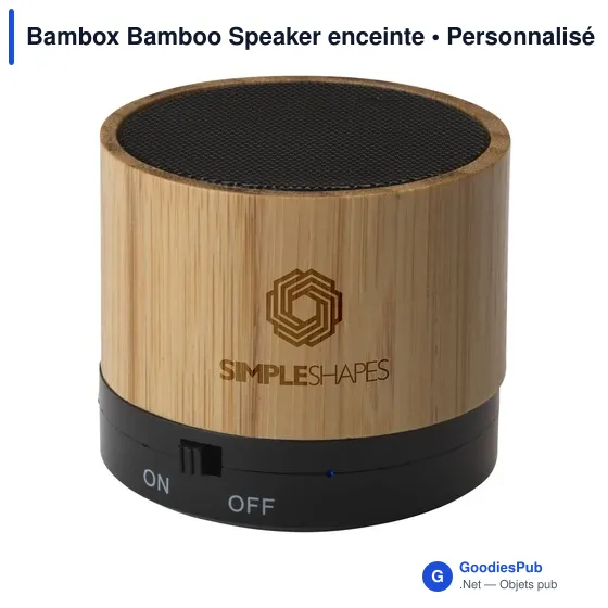 Enceinte Bluetooth personnalisable Bambox Bamboo Speaker avec logo - Image 5