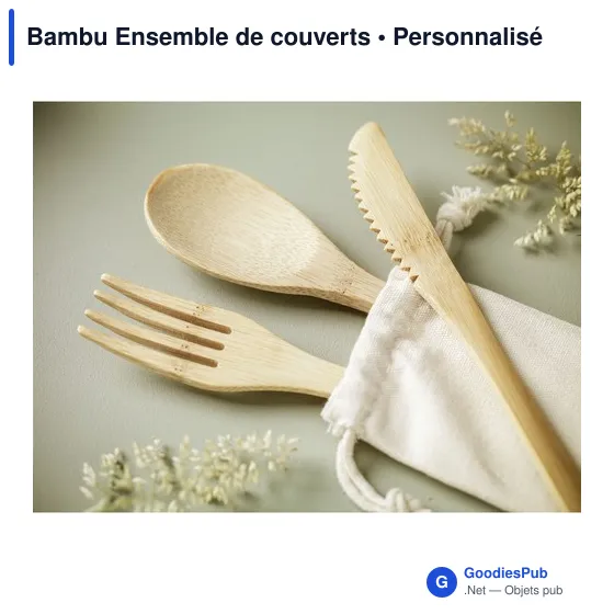 Ensemble de couverts en bambou personnalisable avec logo - Image 5
