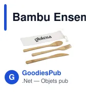 Ensemble de couverts en bambou personnalisable avec logo - Miniature 6