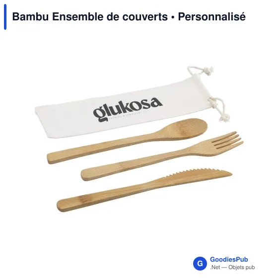 Ensemble de couverts en bambou personnalisable avec logo - Image 6