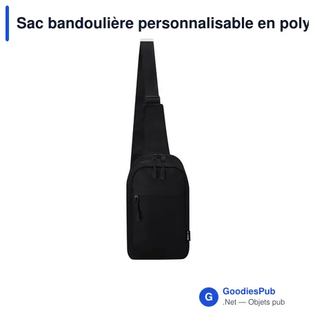 Sac bandoulière personnalisable en polyester recyclé avec logo