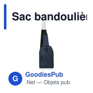 Sac bandoulière personnalisable en polyester recyclé avec logo - Miniature 6