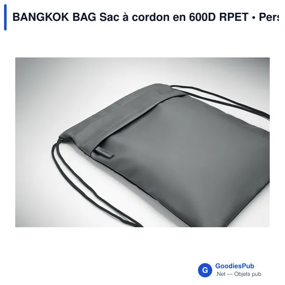 Sac à cordon personnalisable BANGKOK BAG avec logo - Image 4