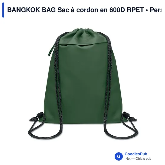 Sac à cordon personnalisable BANGKOK BAG avec logo - Image 5
