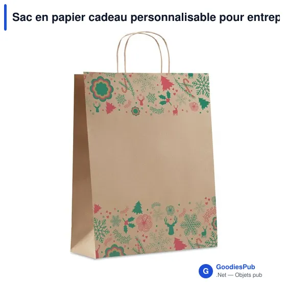 Sac en papier cadeau personnalisable pour entreprises - BAO LARGEavec logo - Image 1