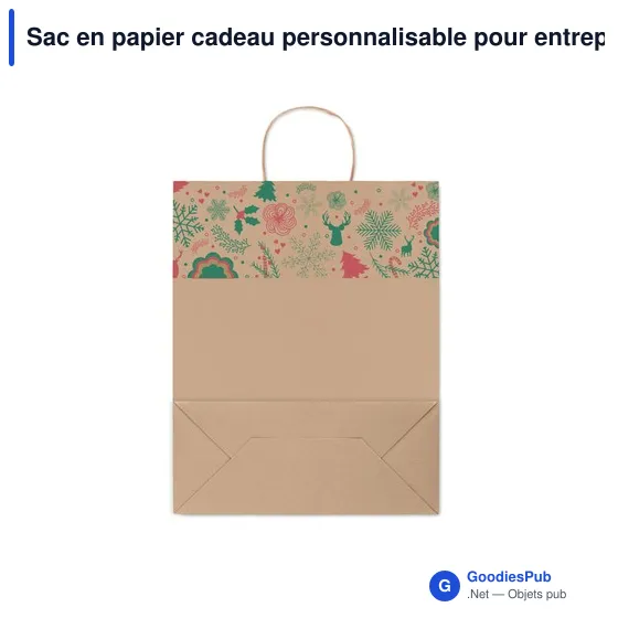 Sac en papier cadeau personnalisable pour entreprises - BAO LARGEavec logo - Image 2