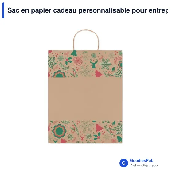 Sac en papier cadeau personnalisable pour entreprises - BAO LARGEavec logo - Image 3