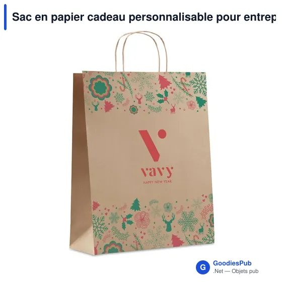 Sac en papier cadeau personnalisable pour entreprises - BAO LARGEavec logo - Image 4