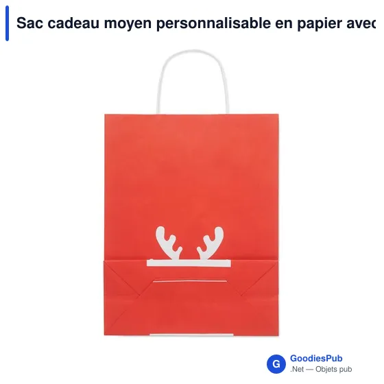 Sac cadeau moyen personnalisable en papier avec logo - Image 2