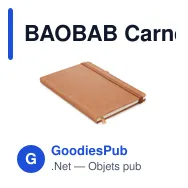 BAOBAB Carnet A5 ligné en PU recyclé - Miniature 1
