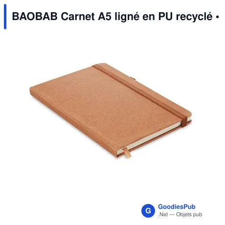 BAOBAB Carnet A5 ligné en PU recyclé