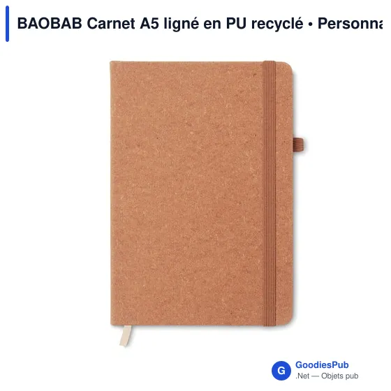 BAOBAB Carnet A5 ligné en PU recyclé - Image 2