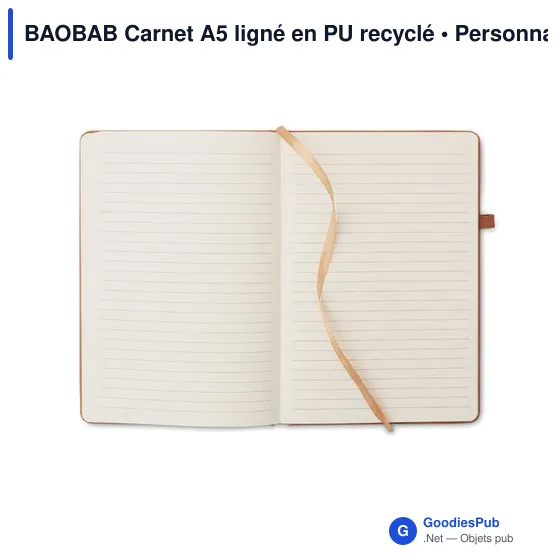 BAOBAB Carnet A5 ligné en PU recyclé - Image 3