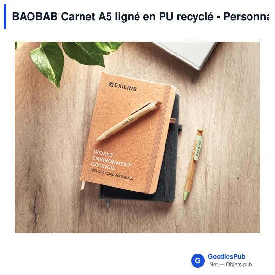 BAOBAB Carnet A5 ligné en PU recyclé - Image 4
