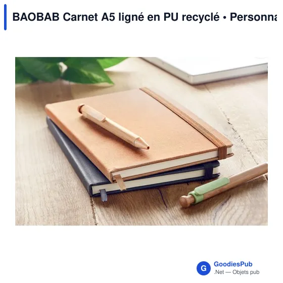 BAOBAB Carnet A5 ligné en PU recyclé - Image 5