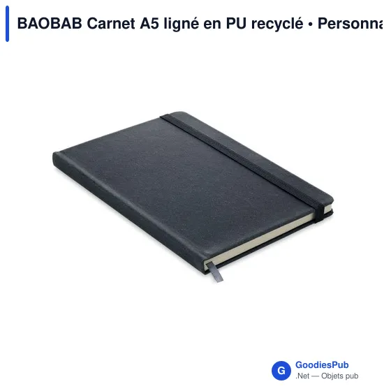 BAOBAB Carnet A5 ligné en PU recyclé - Image 6