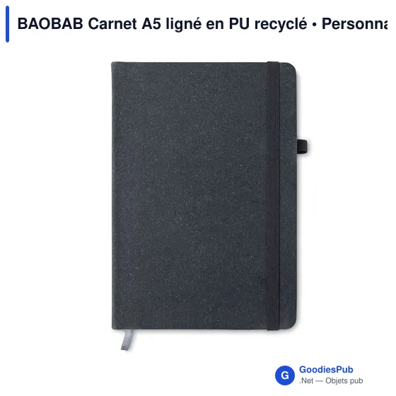 BAOBAB Carnet A5 ligné en PU recyclé - Image 7