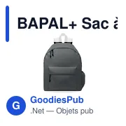 BAPAL+ Sac à dos polyester RPET 600D - Miniature 3