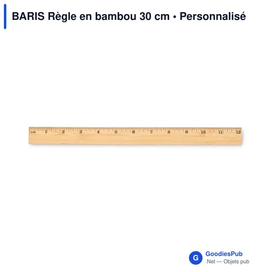 Règle en bambou personnalisable 30 cm avec logo - Image 2