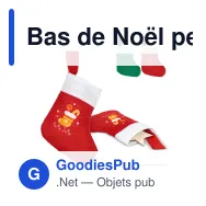 Bas de Noël personnalisable en feutre 20 cm avec logo - Petit format - Miniature 1