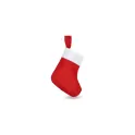 Variante Blanc / Rouge - Bas de Noël personnalisable en feutre 20 cm avec logo - Petit format
