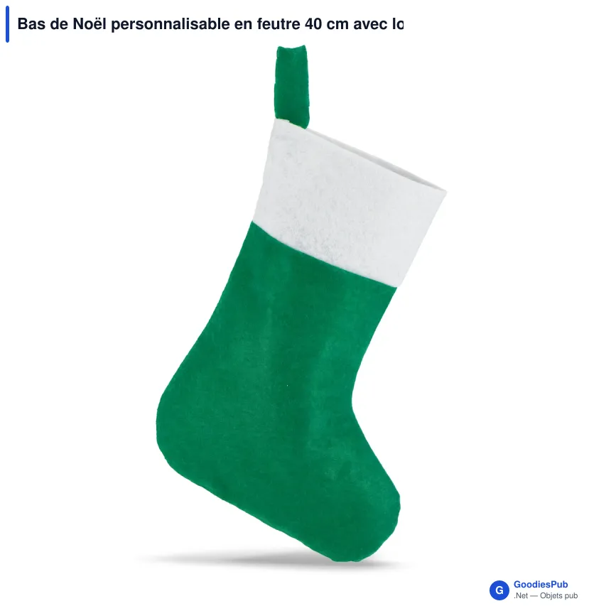 Bas de Noël personnalisable en feutre 40 cm avec logo - Grand format - Image 3