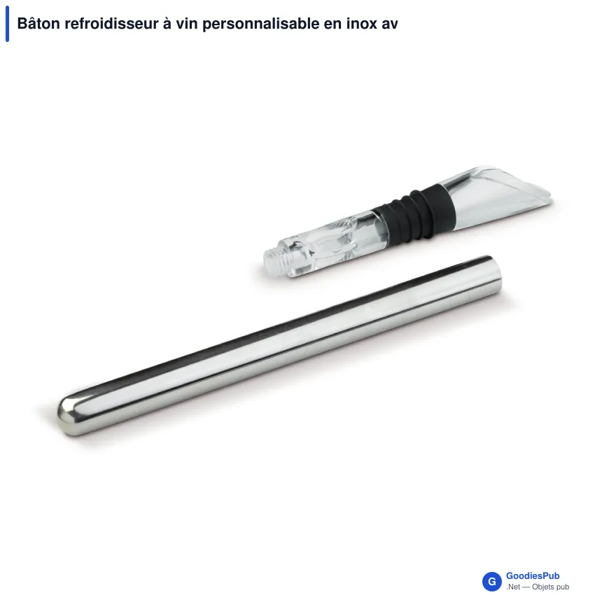 Bâton refroidisseur à vin personnalisable en inox avec logo - Argent - Image 2