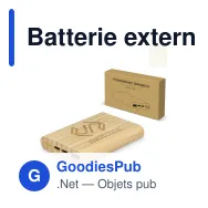 Batterie externe personnalisable 5000 mAh en bambou avec logo - Bamboo - Miniature 1