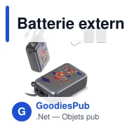 Batterie externe personnalisable 30000 mAh 65 W à câble USB-C intégré avec logo - Nova - Miniature 1