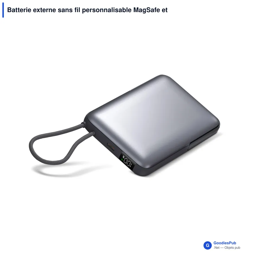 Batterie externe sans fil personnalisable MagSafe et Apple Watch avec logo - Nova 10000 - Image 2