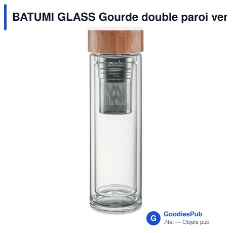 BATUMI GLASS Gourde double paroi verre 420ml