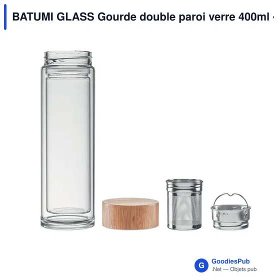 BATUMI GLASS Gourde double paroi verre 420ml - Image 2