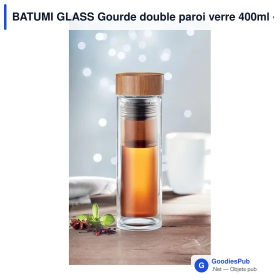 BATUMI GLASS Gourde double paroi verre 420ml - Image 4