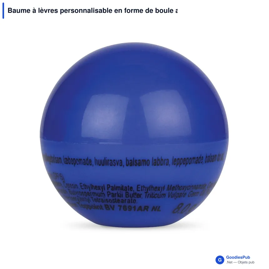 Baume à lèvres personnalisable en forme de boule avec logo - Ball - Image 2