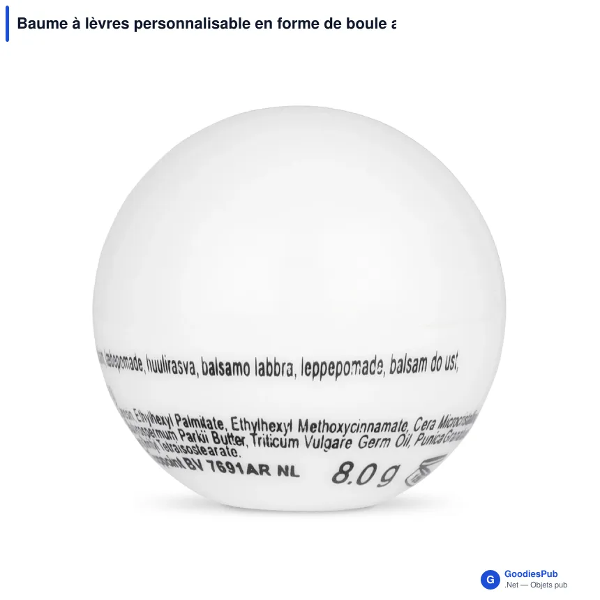 Baume à lèvres personnalisable en forme de boule avec logo - Ball - Image 3
