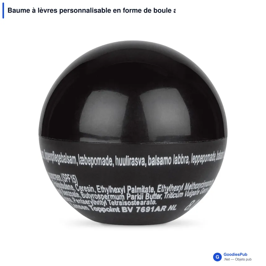 Baume à lèvres personnalisable en forme de boule avec logo - Ball - Image 4