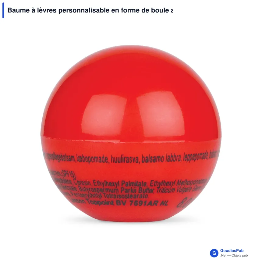 Baume à lèvres personnalisable en forme de boule avec logo - Ball - Image 5