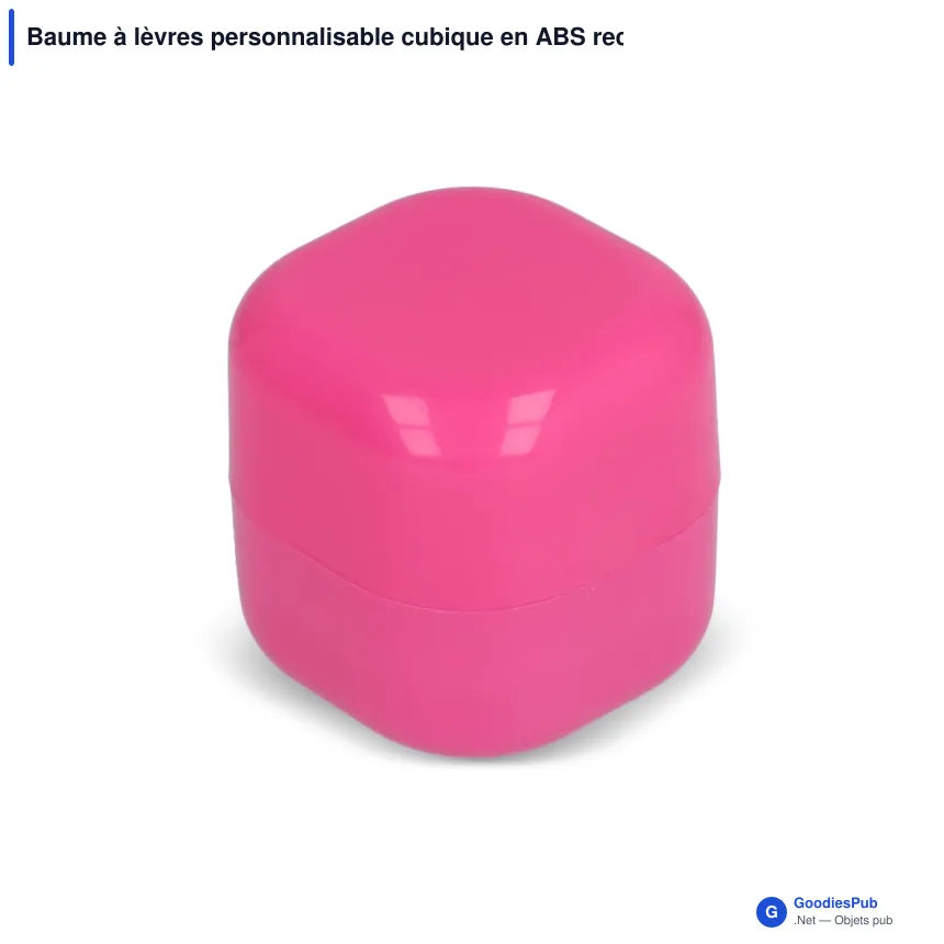 Baume à lèvres personnalisable cubique en ABS recyclé avec logo - Cube Eco - Image 2