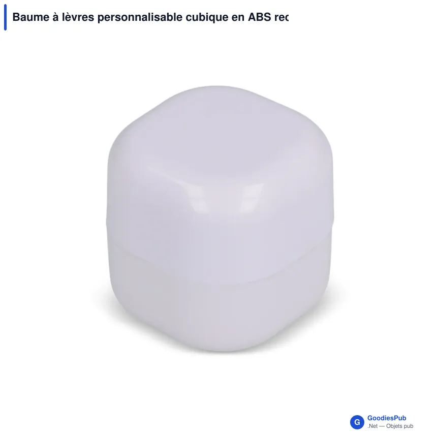 Baume à lèvres personnalisable cubique en ABS recyclé avec logo - Cube Eco - Image 3
