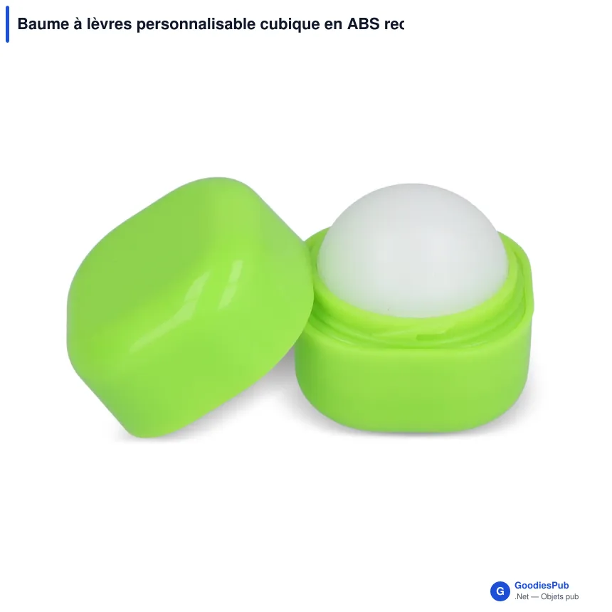 Baume à lèvres personnalisable cubique en ABS recyclé avec logo - Cube Eco - Image 4