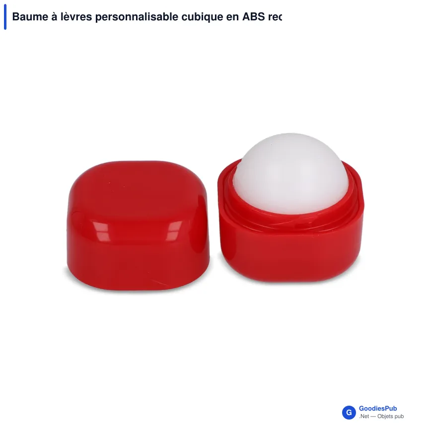 Baume à lèvres personnalisable cubique en ABS recyclé avec logo - Cube Eco - Image 5