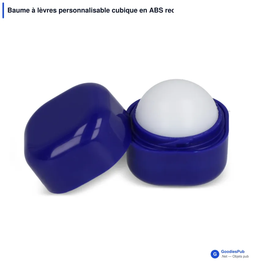 Baume à lèvres personnalisable cubique en ABS recyclé avec logo - Cube Eco - Image 6