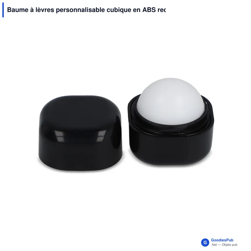 Baume à lèvres personnalisable cubique en ABS recyclé avec logo - Cube Eco - Image 7
