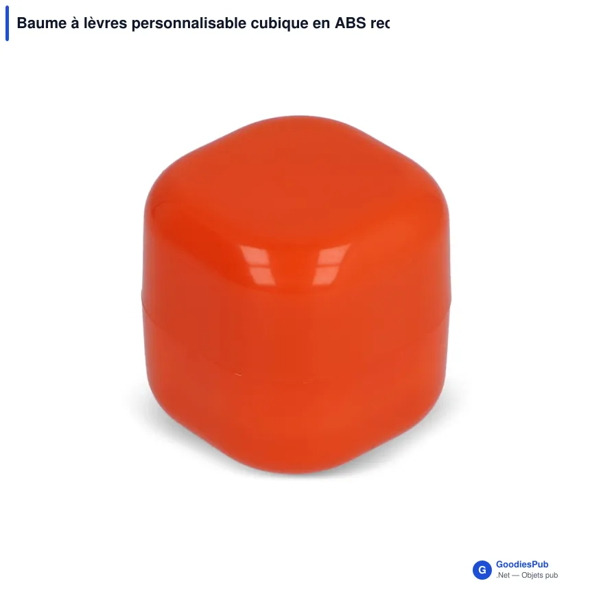 Baume à lèvres personnalisable cubique en ABS recyclé avec logo - Cube Eco - Image 8