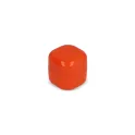 Variante Orange - Baume à lèvres personnalisable cubique en ABS recyclé avec logo - Cube Eco