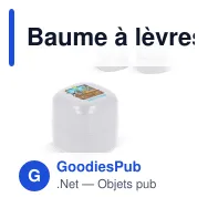 Baume à lèvres personnalisable en forme de cube blanc avec logo - Cube - Miniature 1