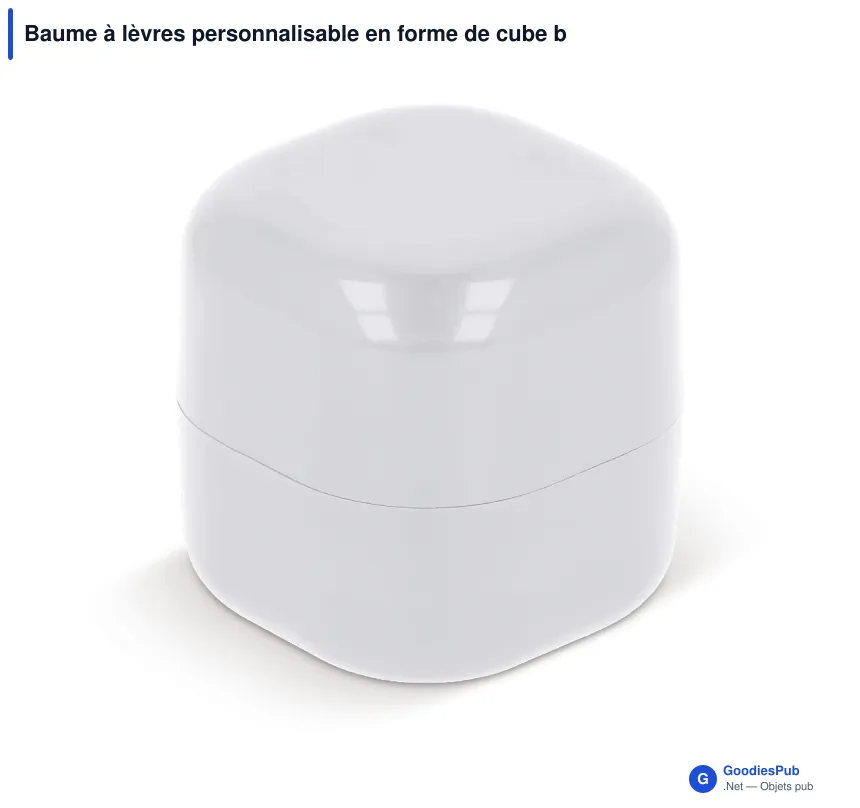 Baume à lèvres personnalisable en forme de cube blanc avec logo - Cube - Image 2