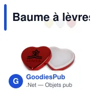 Baume à lèvres personnalisable plat en forme de cœur métallisé avec logo - Heart - Miniature 1