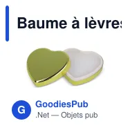 Baume à lèvres personnalisable plat en forme de cœur métallisé avec logo - Heart - Miniature 2