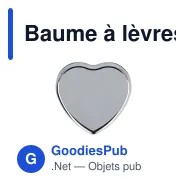 Baume à lèvres personnalisable plat en forme de cœur métallisé avec logo - Heart - Miniature 3